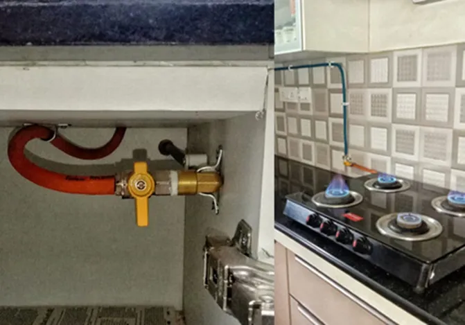 LPG Gas Pipeline Installation Service in Kitchen